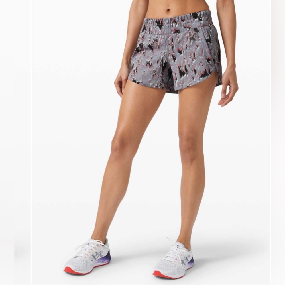 Lululemon Tracker Short V Peloton Lined Running Color Floral Fluz Multi Size 10